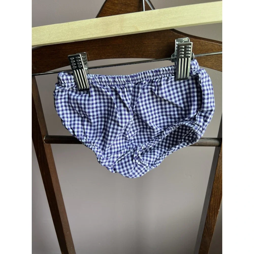 Ralph Lauren Baby Girls Purple Gingham Print Dress W/ Bloomers Size 9‎ Months